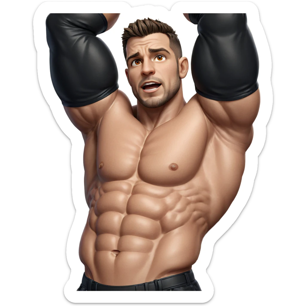 muscular male portrait posing sticker