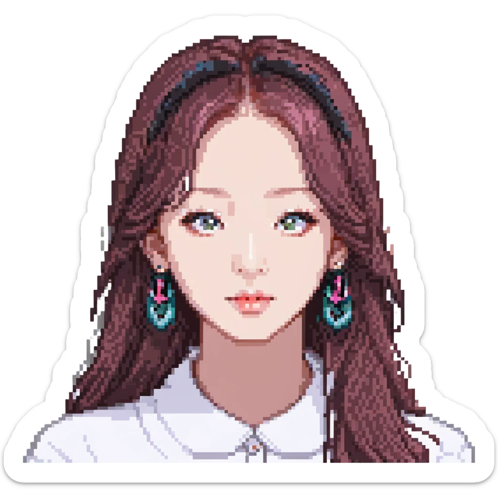 close-up portrait of Jisoo from Blackpink, cute and energetic sticker