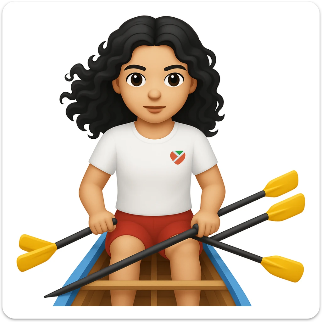 Make the girl's outfit red shorts and a white short-sleeved t-shirt in the style of apple style emojis sticker