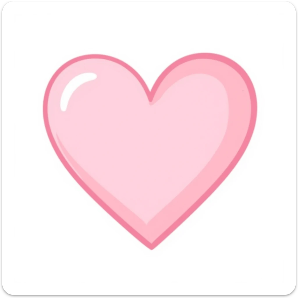 pastel pink hand-drawn heart sticker