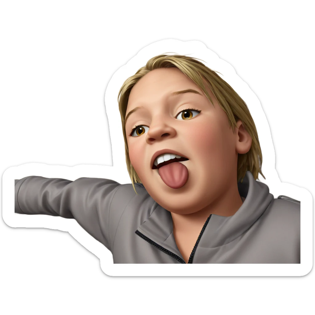 boy with closed eye sticker