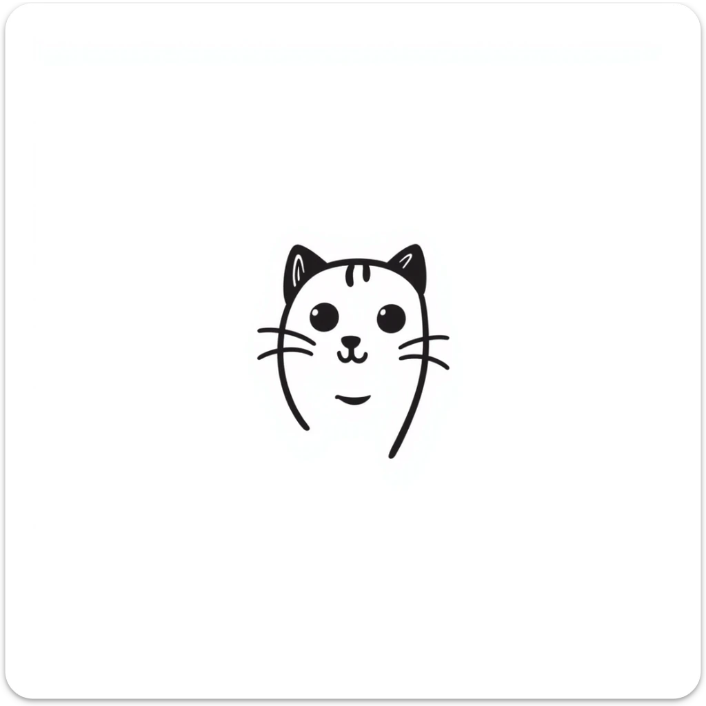 A cute cat emoji in the style of Notion doodles. sticker