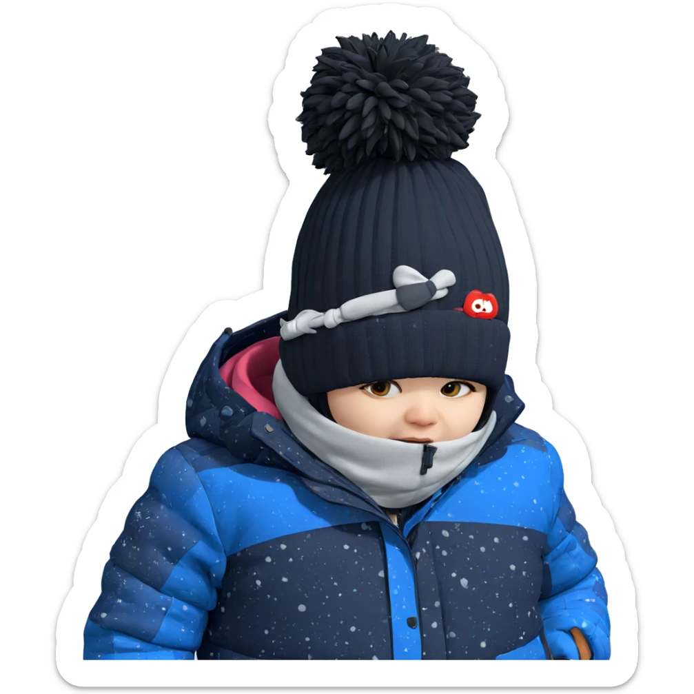 winter girl in snowy outdoors sticker