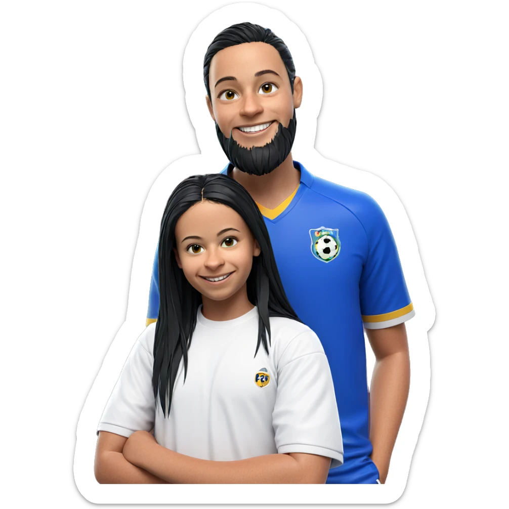 smiling boy in soccer uniform sticker