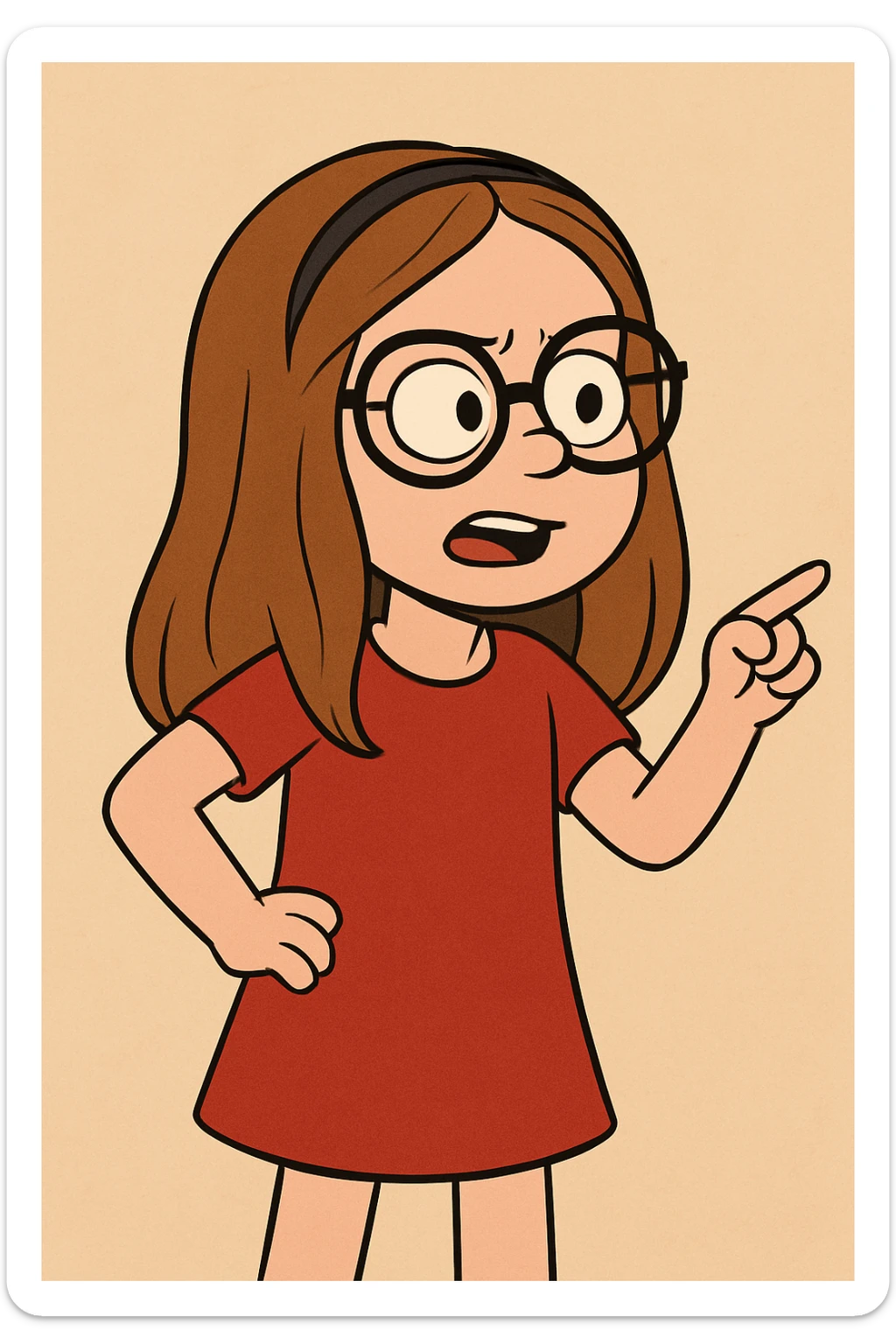 Little girl Gloria Steinem red dress  sticker