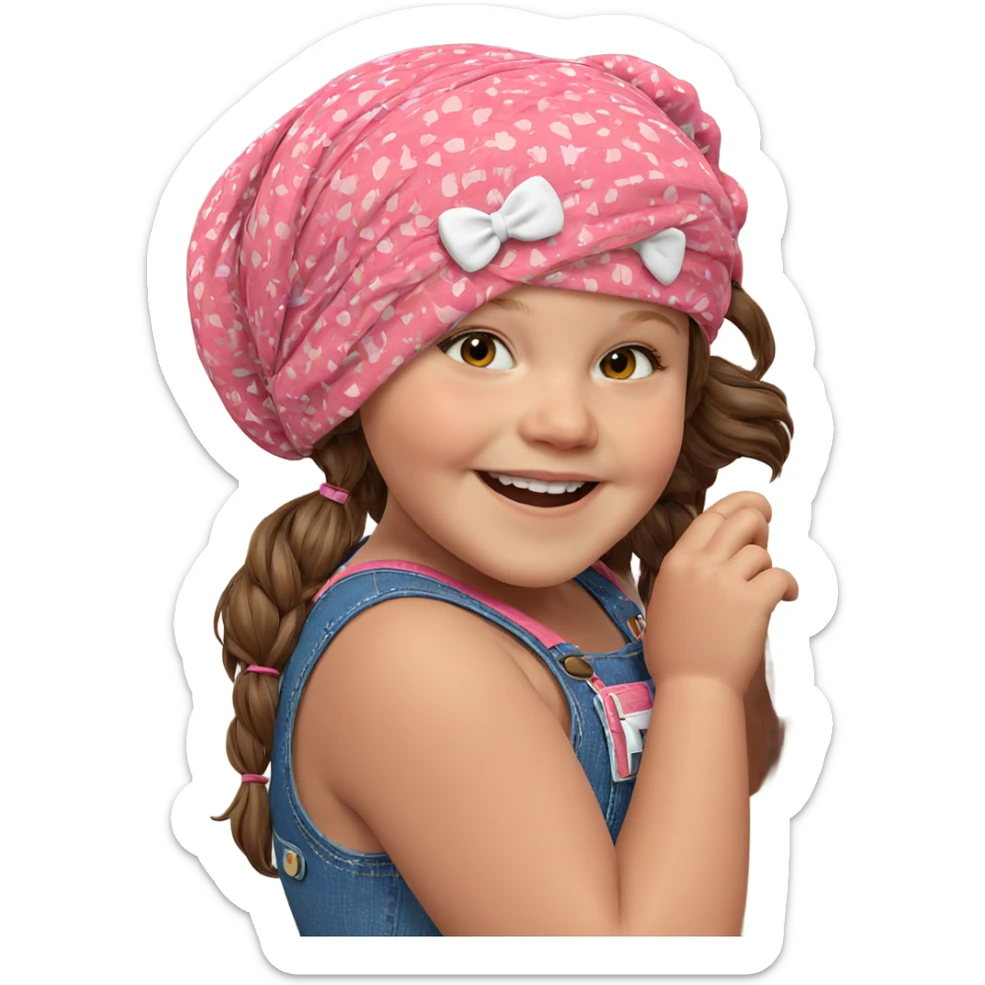 smiling girl with brown hair sticker