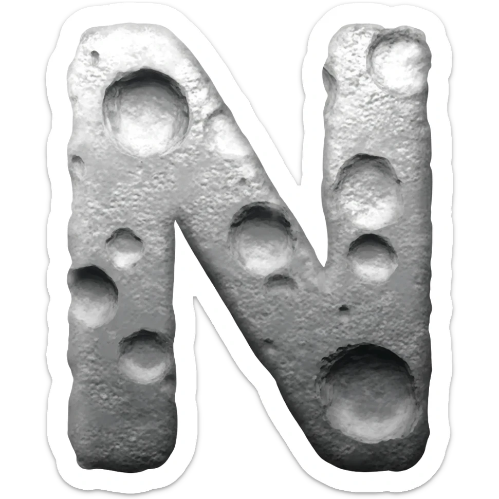 N with moon vibes sticker