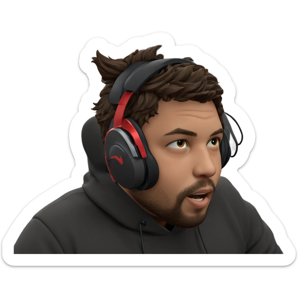 meme boy with headphones indoors sticker