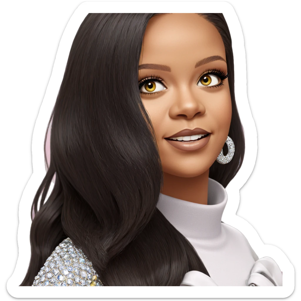 portrait of a girl with jewelry sticker