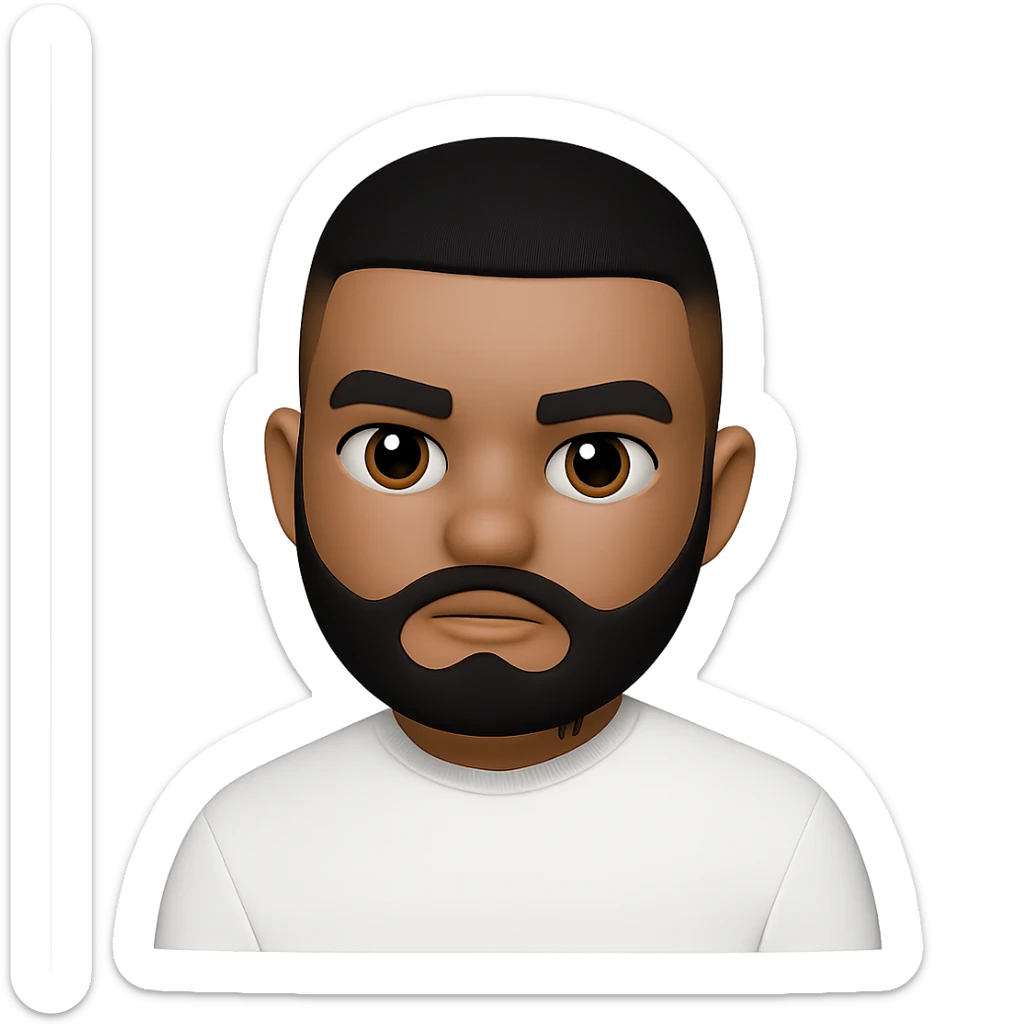 Convert this photo to a 3D emoji in Apple style, closely resembling the original person, with smooth features and expressive face, no background. The style should emulate Apple's 3D emoji look with smooth and expressive features. sticker