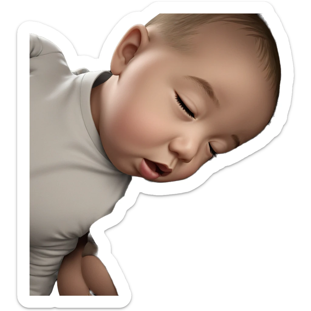 sleeping boy with girl sticker