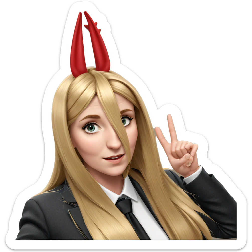 blonde girl in formal attire sticker