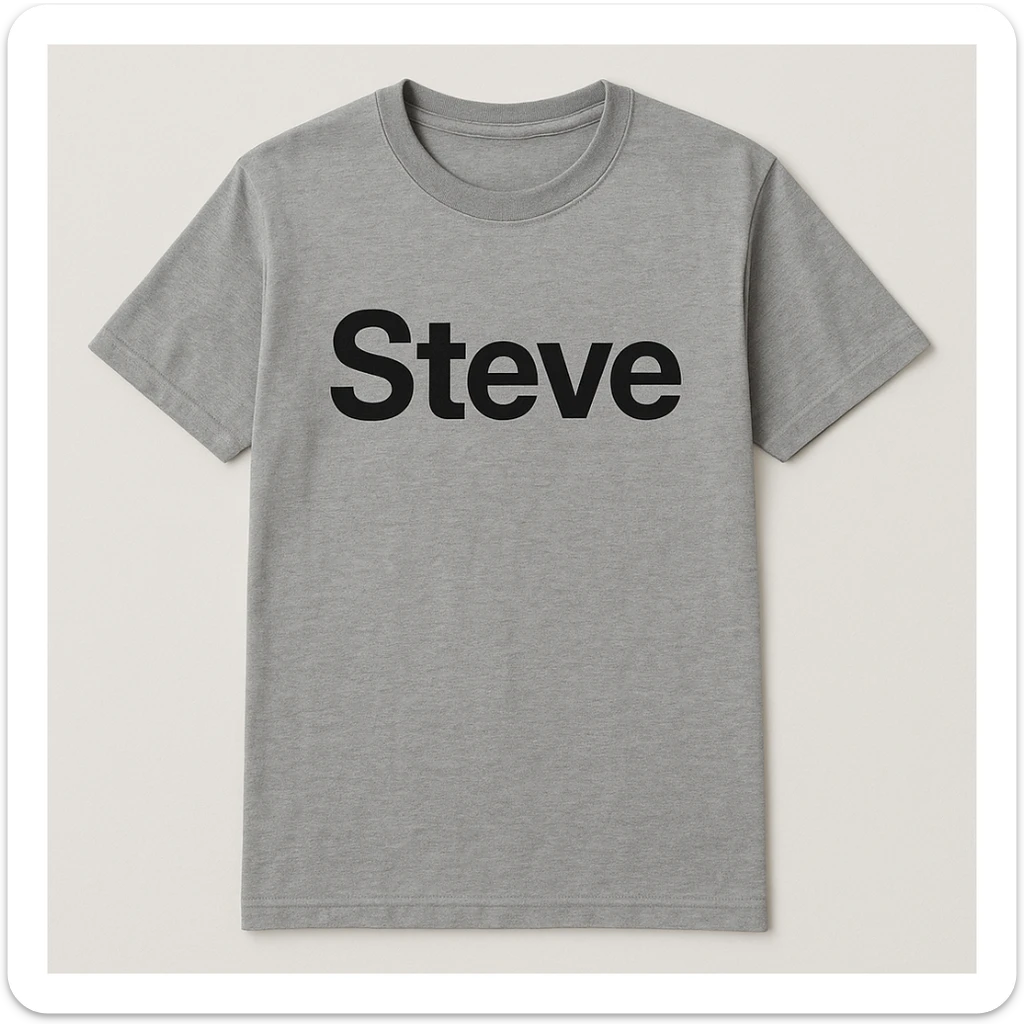 a shirt with the name 'Steve' on it sticker
