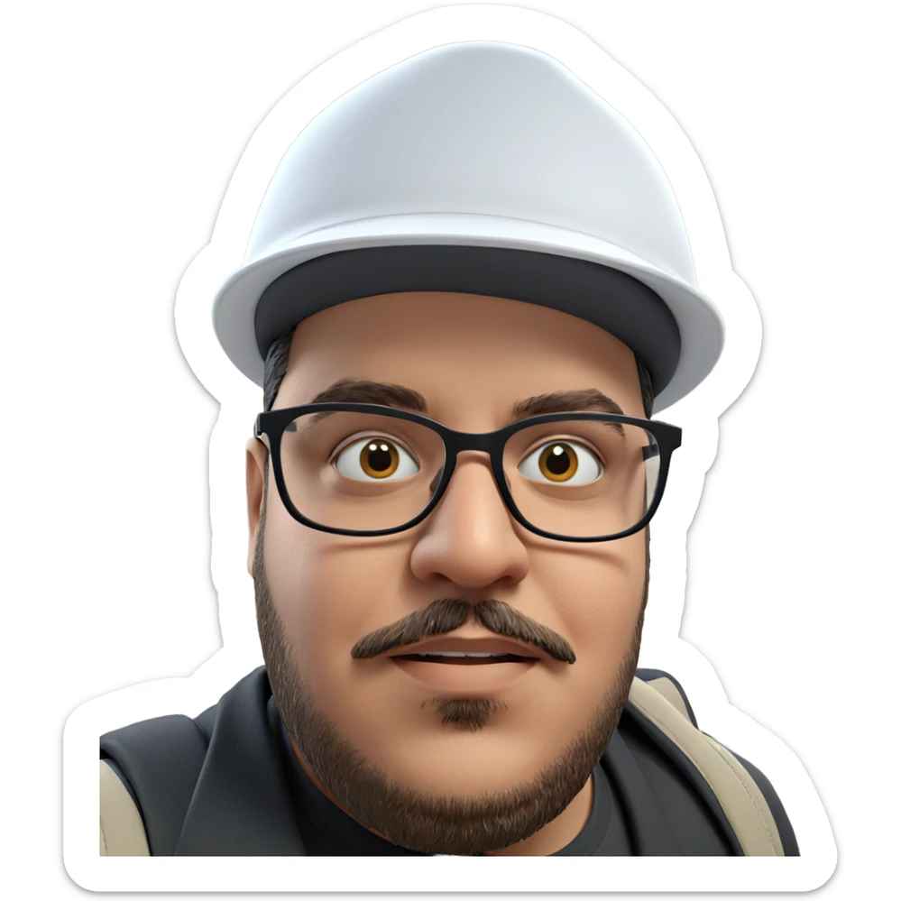 male portrait with glasses indoors sticker