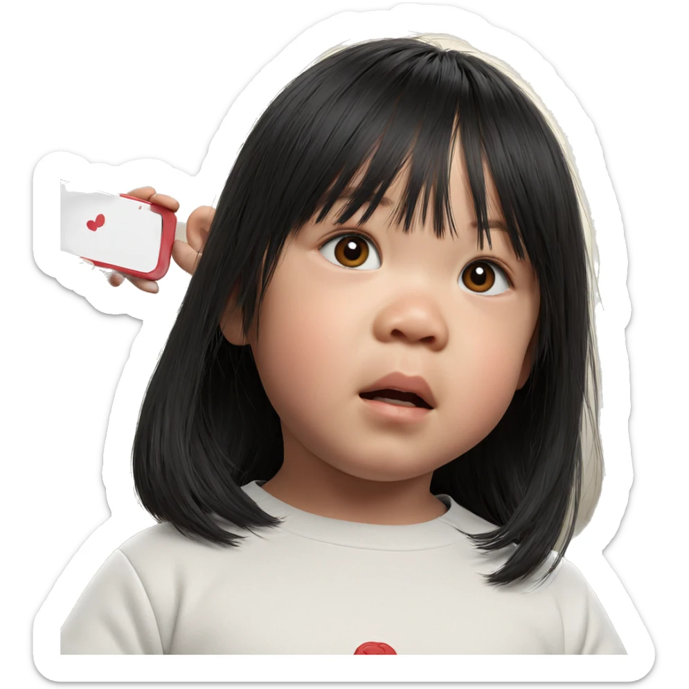 realistic portrait of girl sticker