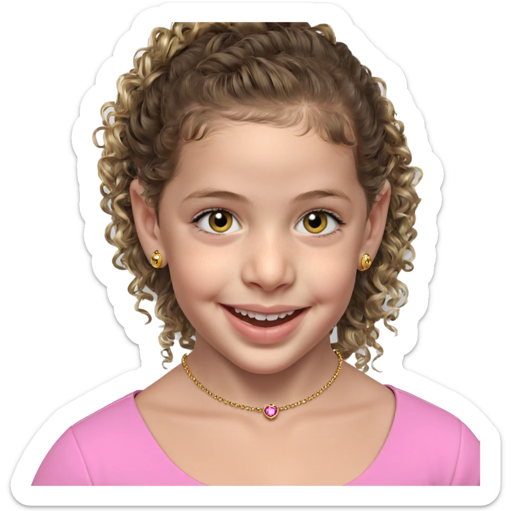 smiling girl with jewelry sticker