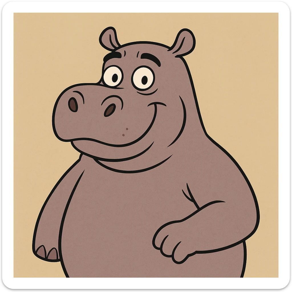 Hippo sticker