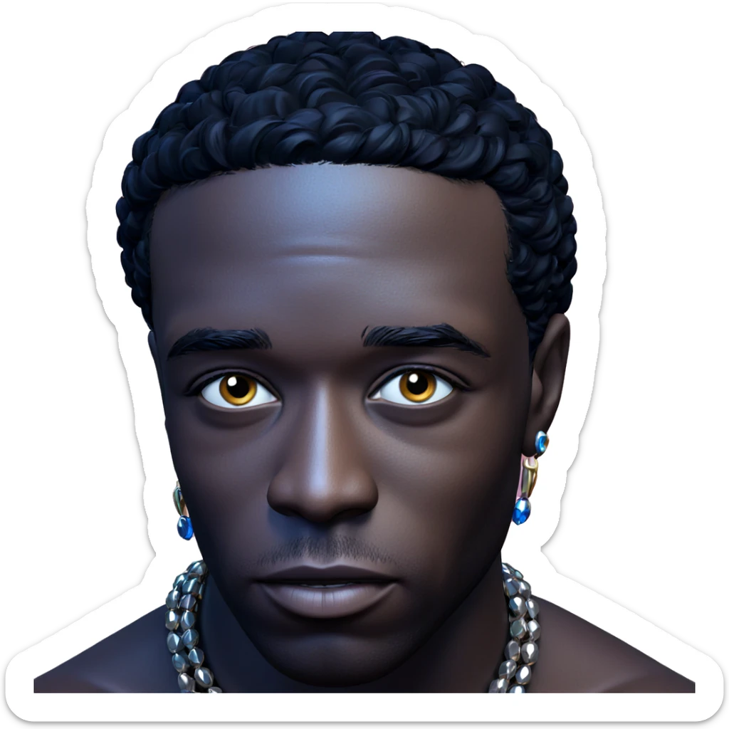 dark-skinned boy with jewelry sticker