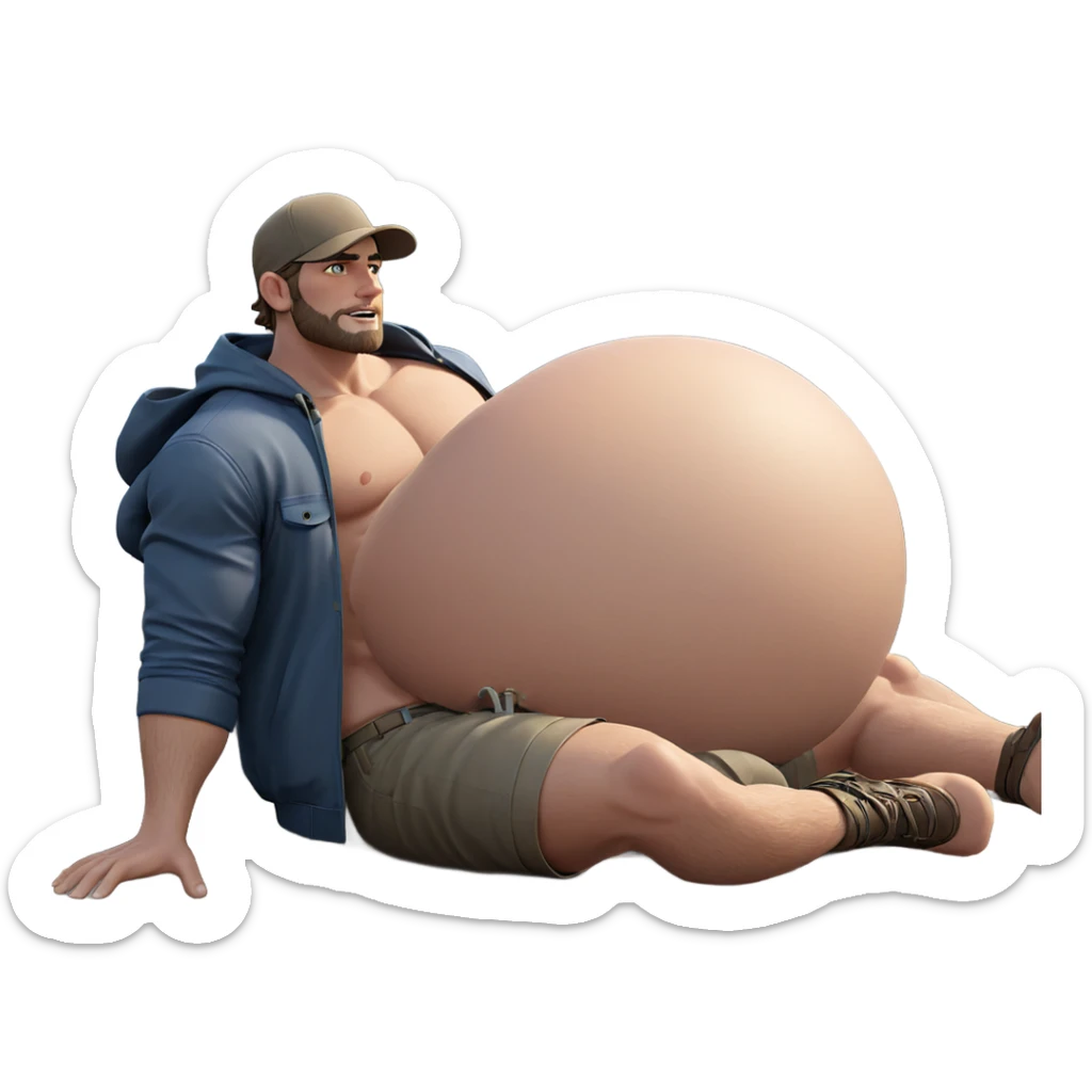 masculine figure by the water sticker