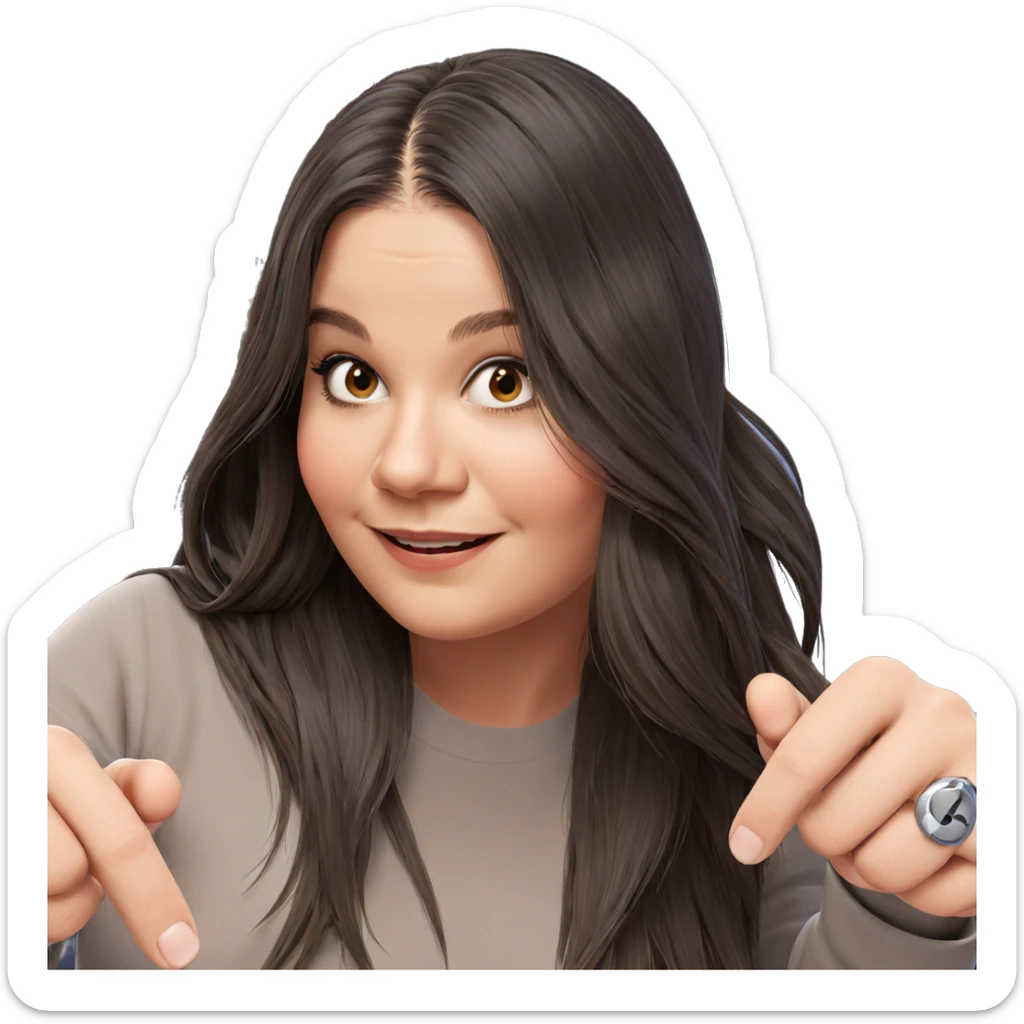 smiling girl with long hair sticker