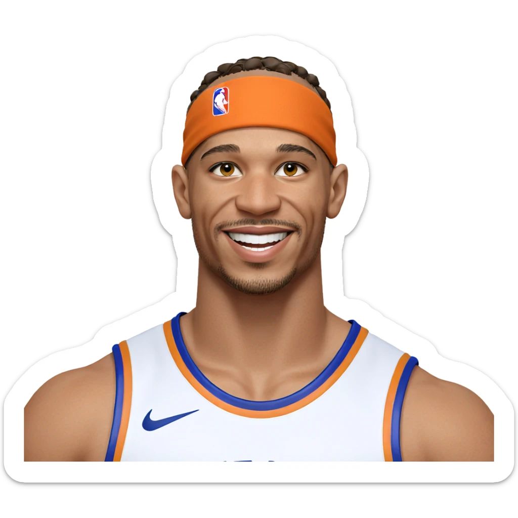 smiling boy in basketball uniform sticker