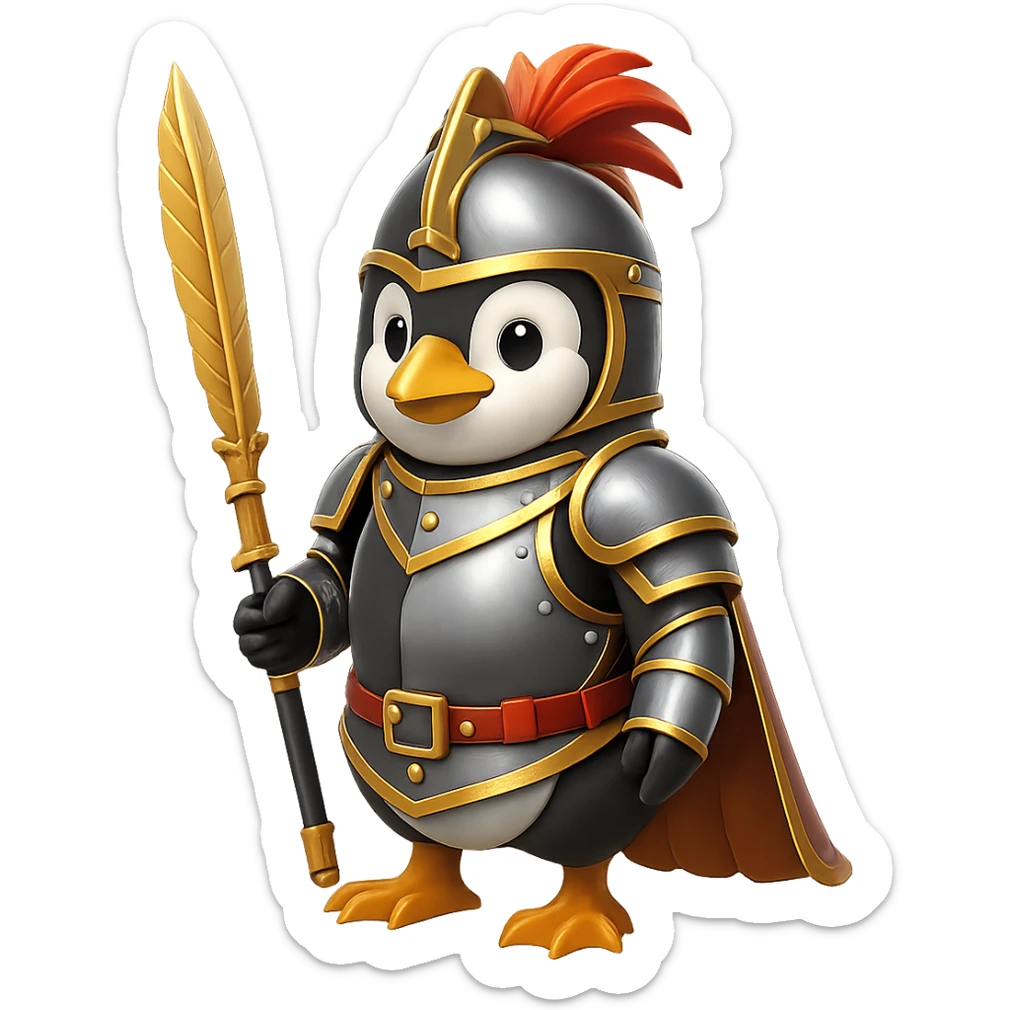 Add gold accents to the knight armor, keep the background transparent. Maintain the original style and details of the knight armor while enhancing it with elegant gold accents. sticker