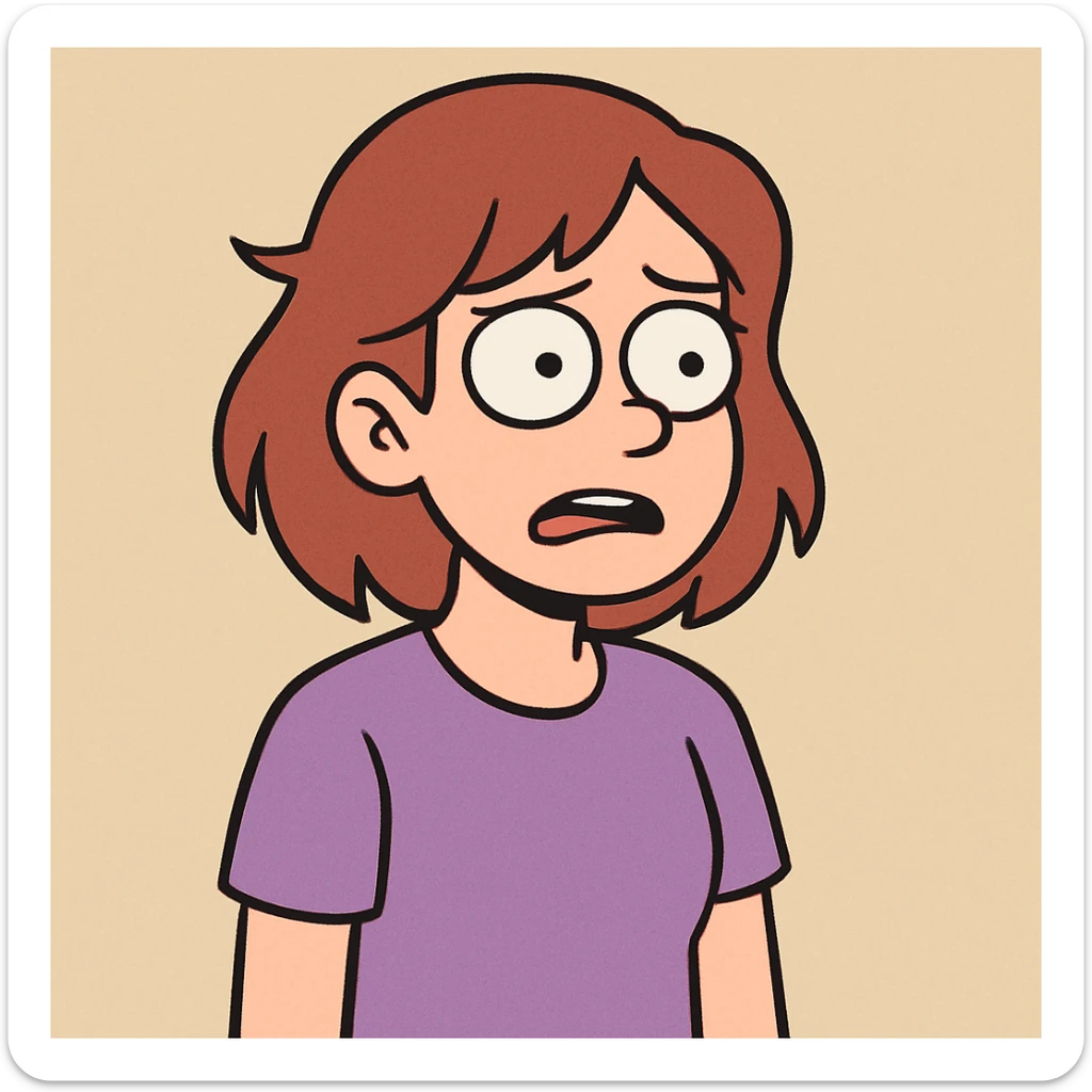 A girl wearing wearing his purple t-shirts sticker