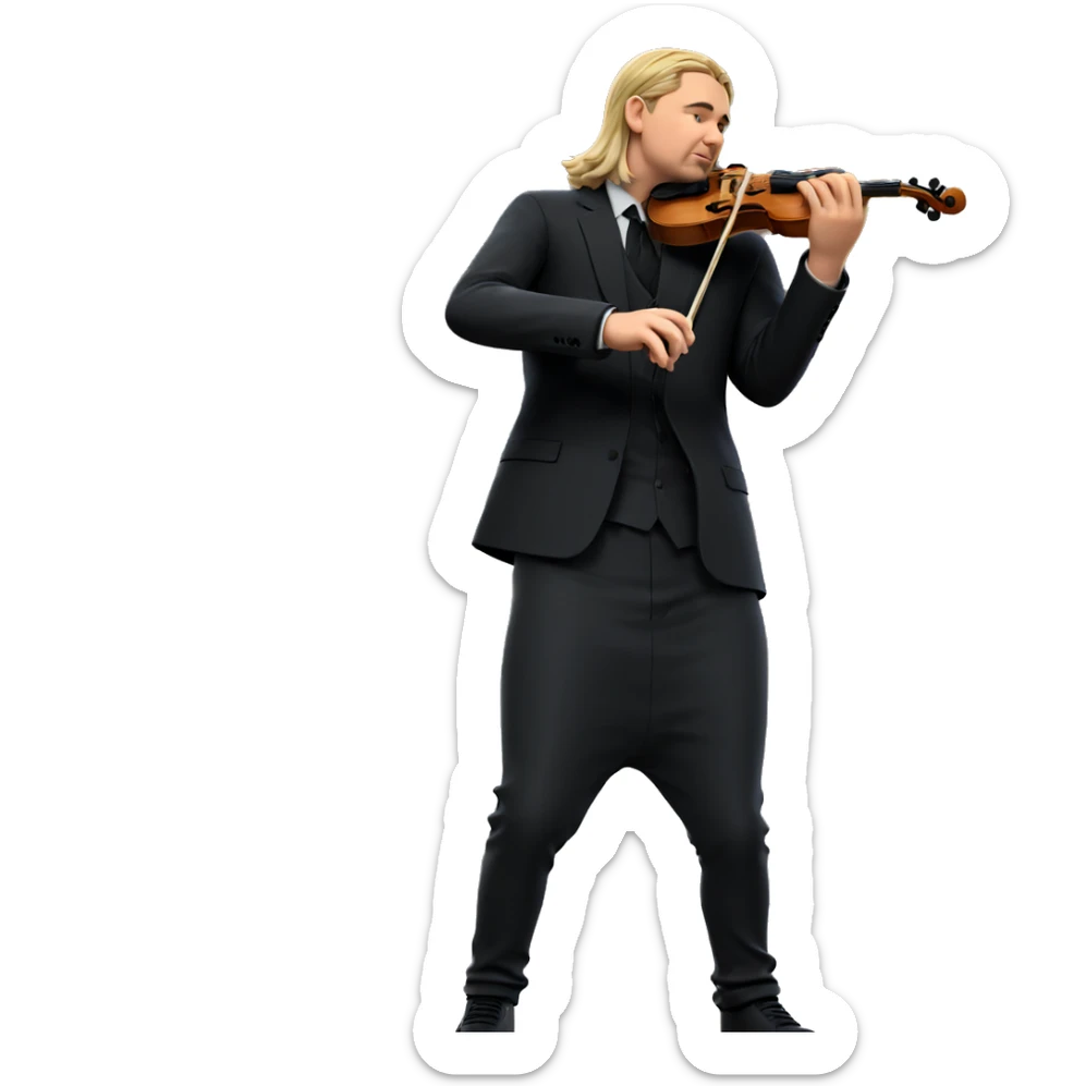 blonde boy playing violin meme sticker