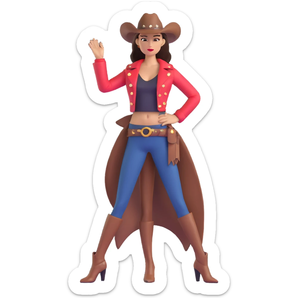 Sophisticated Western female supermodel with high fashion look, striking pose, couture clothing sticker