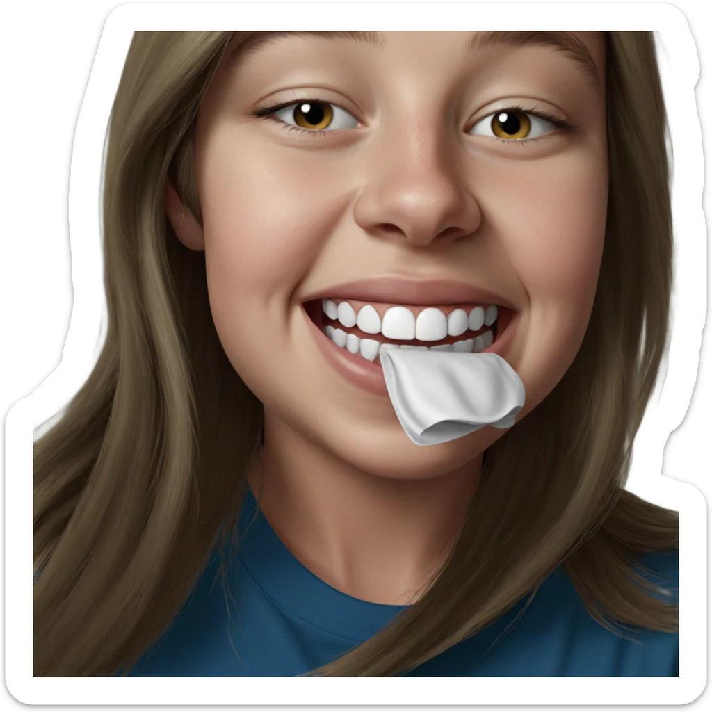 realistic portrait of girl sticker