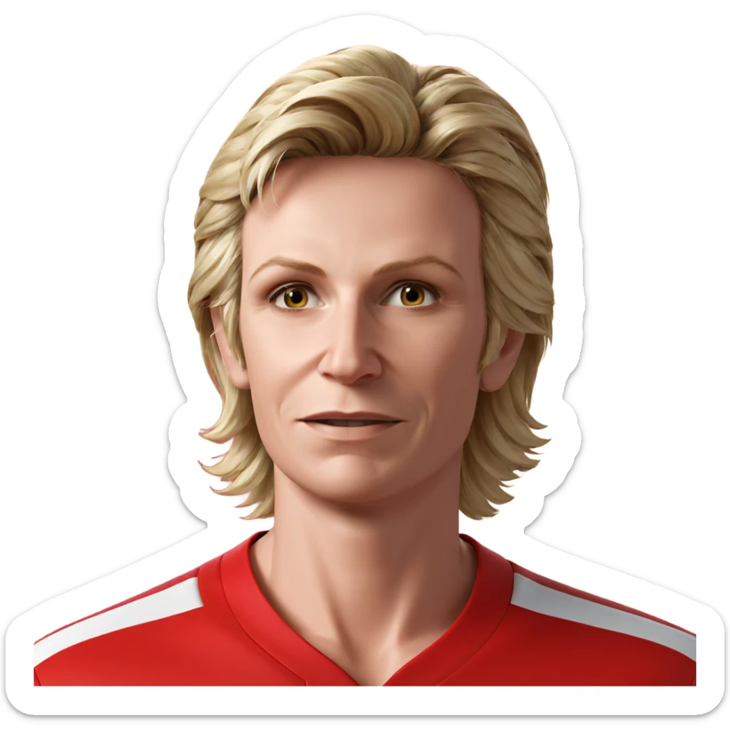 blonde boy in red shirt sticker