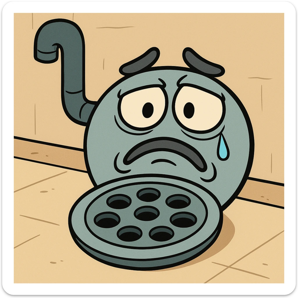 cartoon style water drain sticker