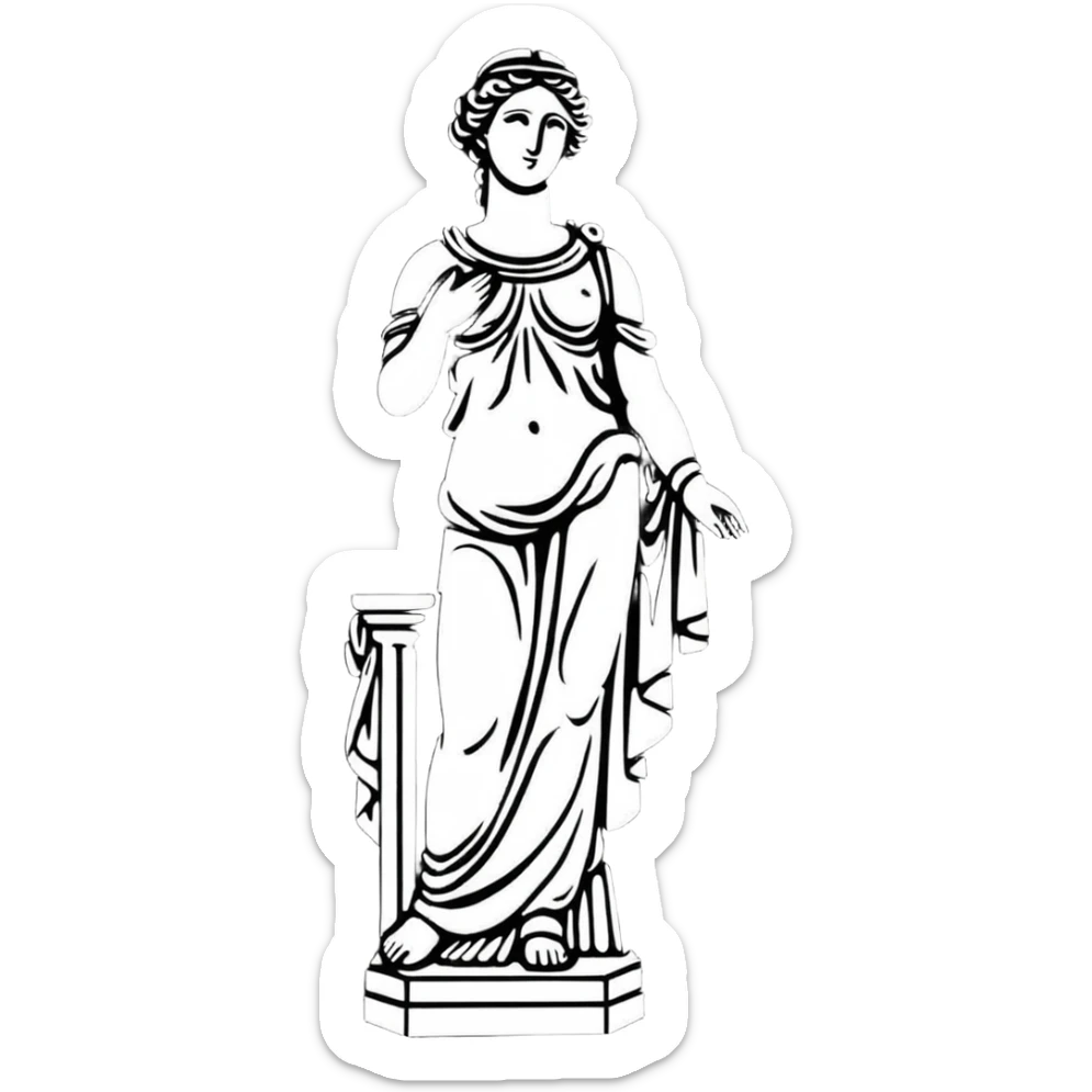 Roman Parian Marble Statue of Aphrodite, classical ancient sculpture of the goddess of love sticker