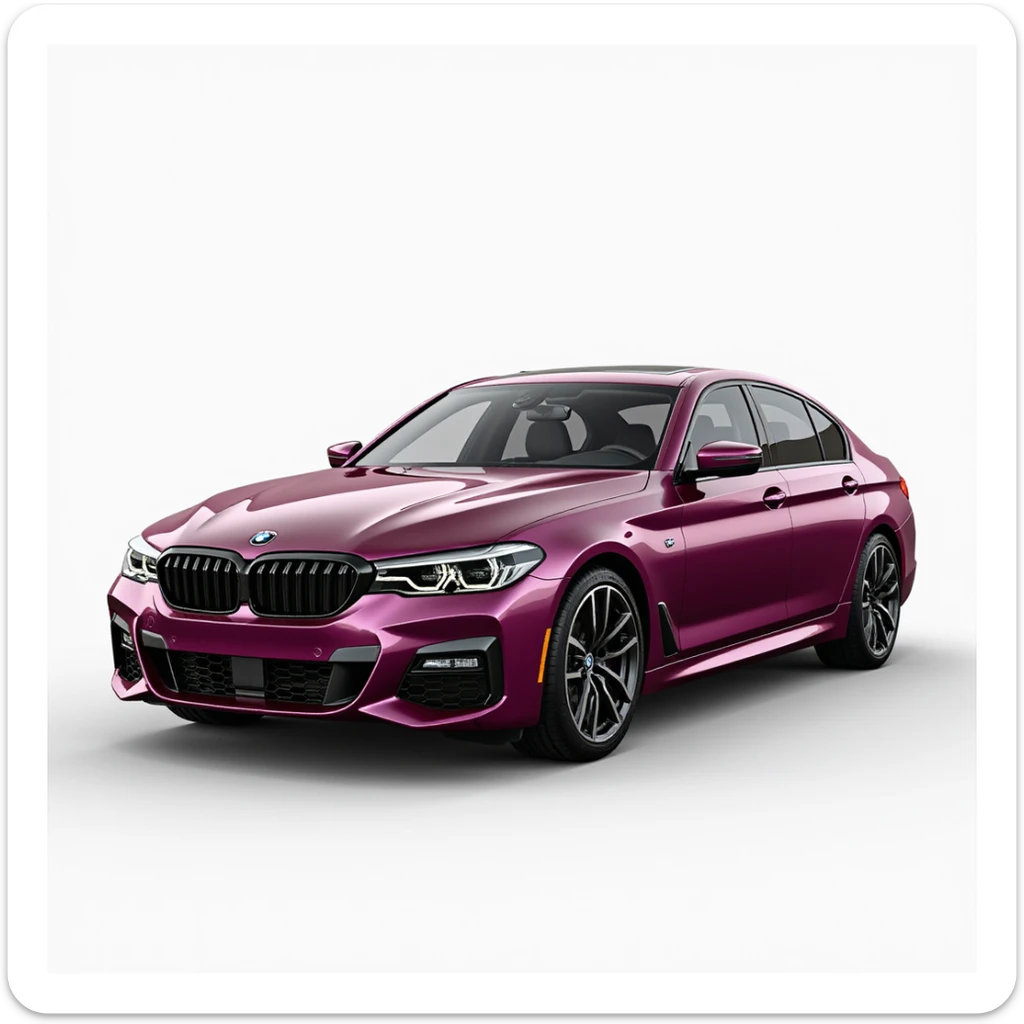 BMW G80 sports sedan in wildberry color, realistic style, isolated on transparent background sticker