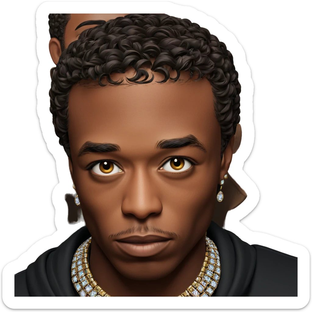 boys wearing jewelry portrait sticker