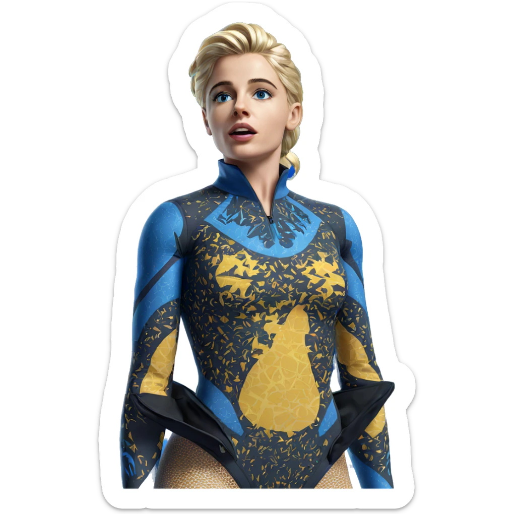 blue eyed blonde in bodysuit sticker