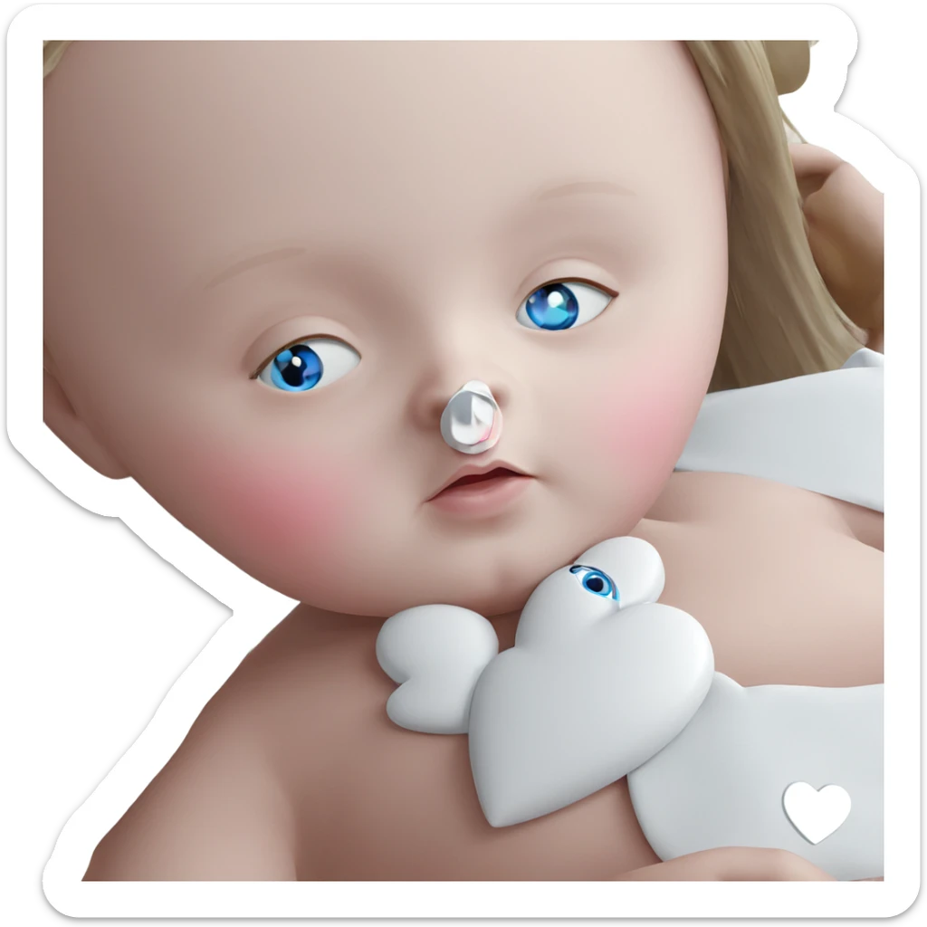 girl with blue eyes heart sticker