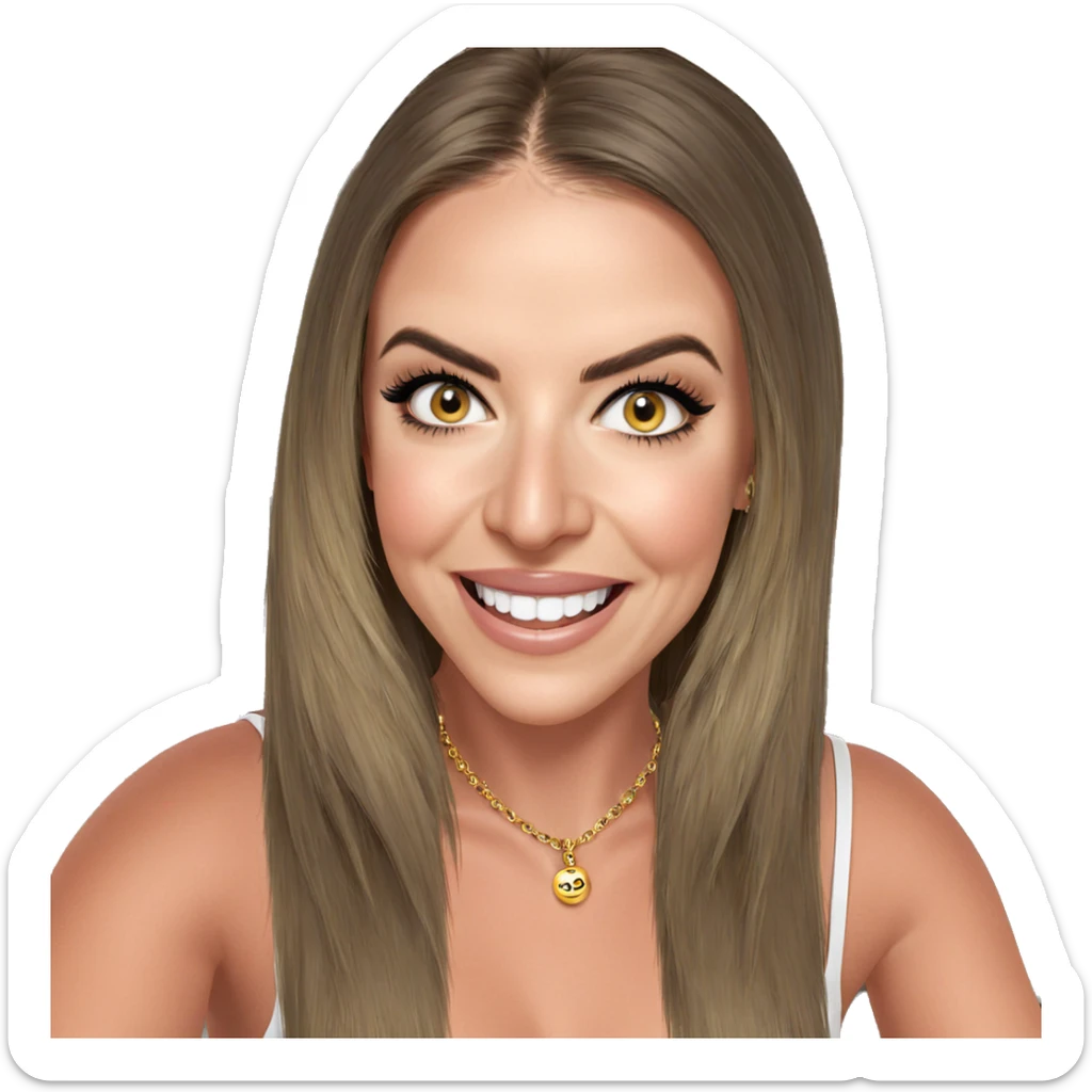 smiling girl with jewelry sticker