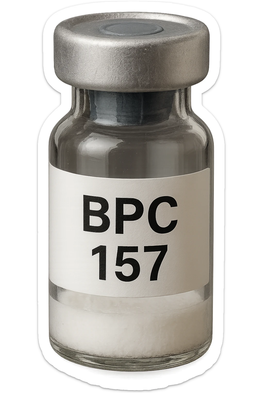 BOCCETTA DI FIALA MEDICA CON LA SCRITTA "BPC 157" SULL'ETICHETTA, iperrealistiche 4k sticker
