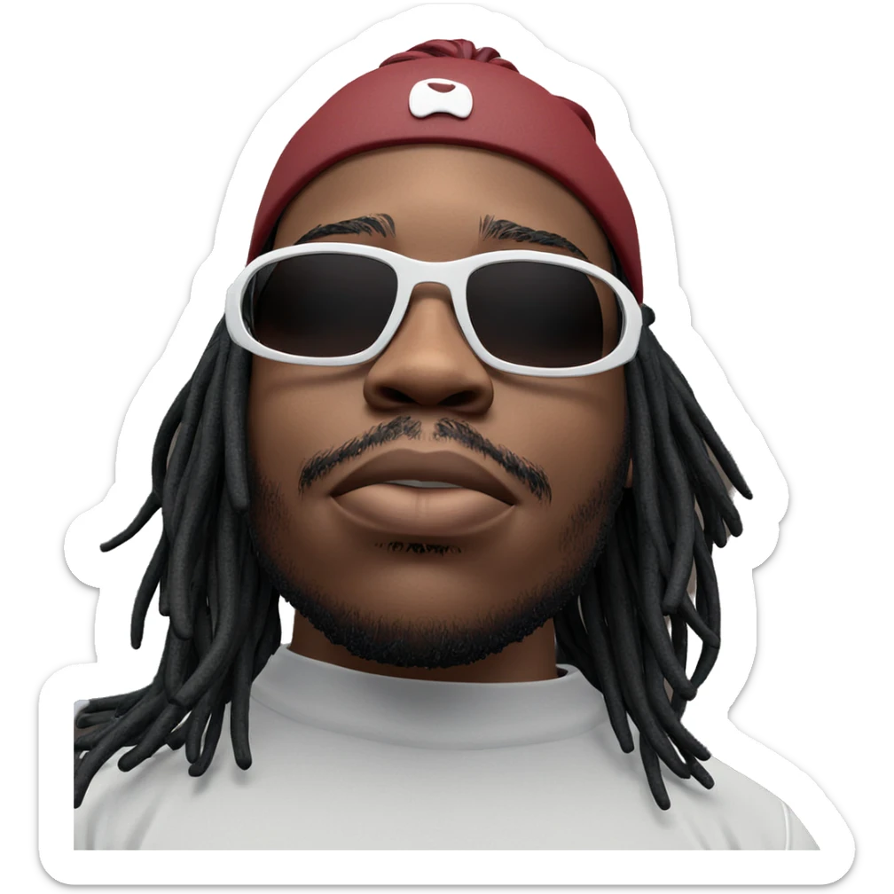 stylish boy with dreadlocks sticker