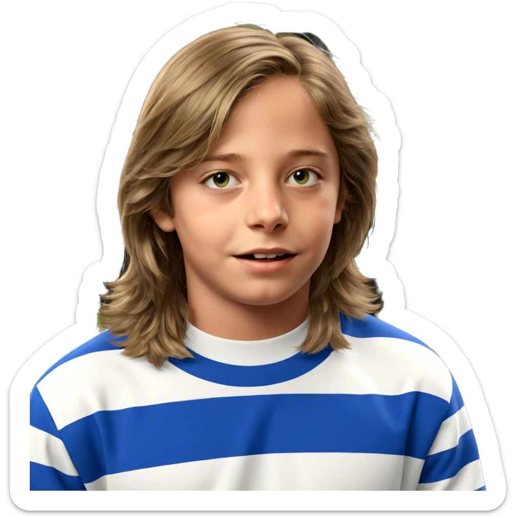 realistic portrait of a boy sticker