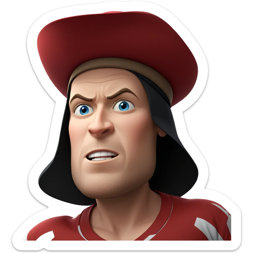 blue eyed boy with hat sticker