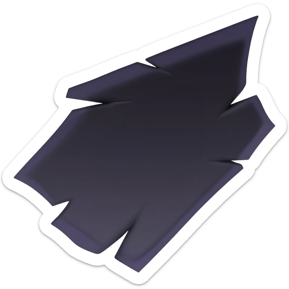 generate a black dark shard in a transparent background in and in a 112 x 112 shape sticker