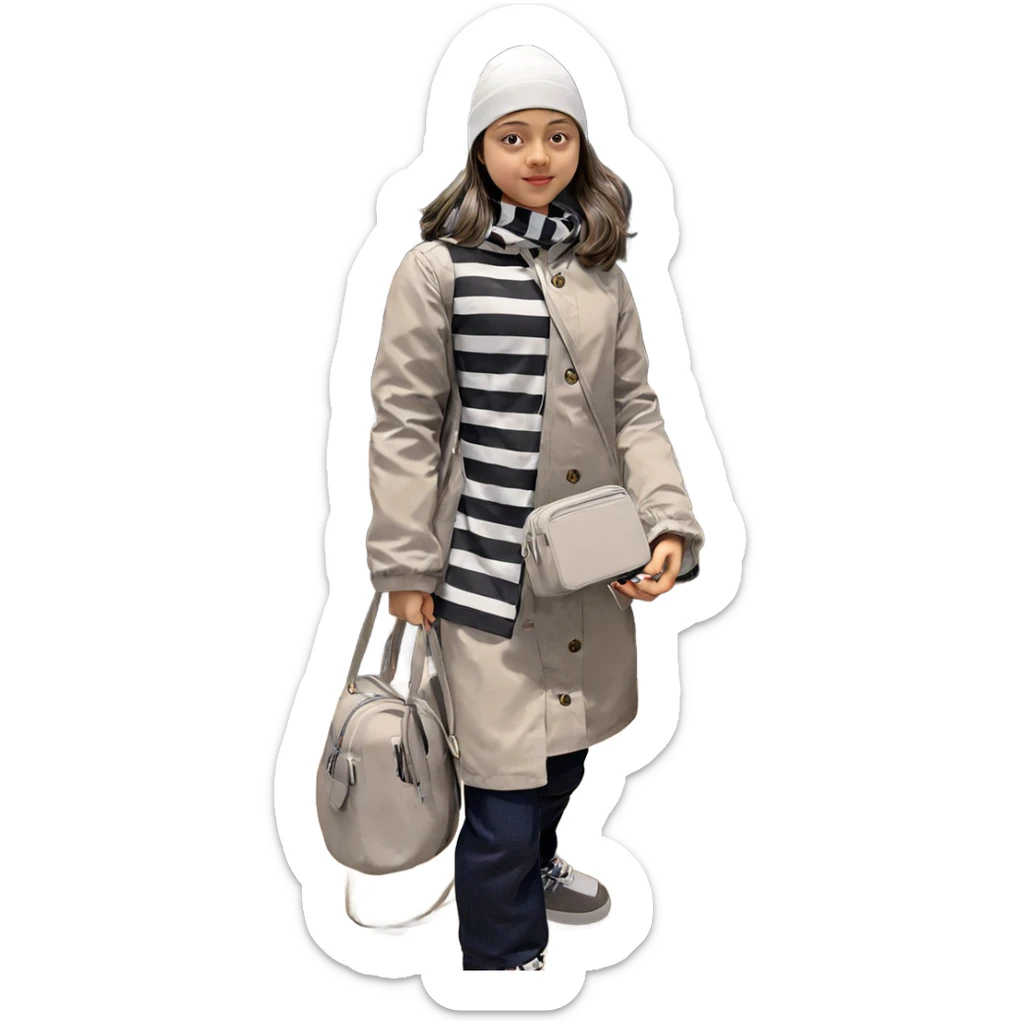 girl with keyboard and bag sticker