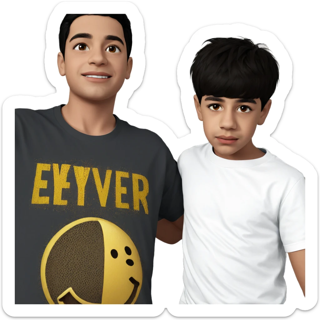 boys in casual t-shirts sticker