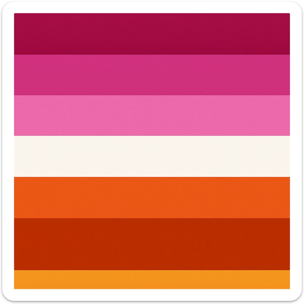 lesbian pride flag, modern, stylized, no text sticker