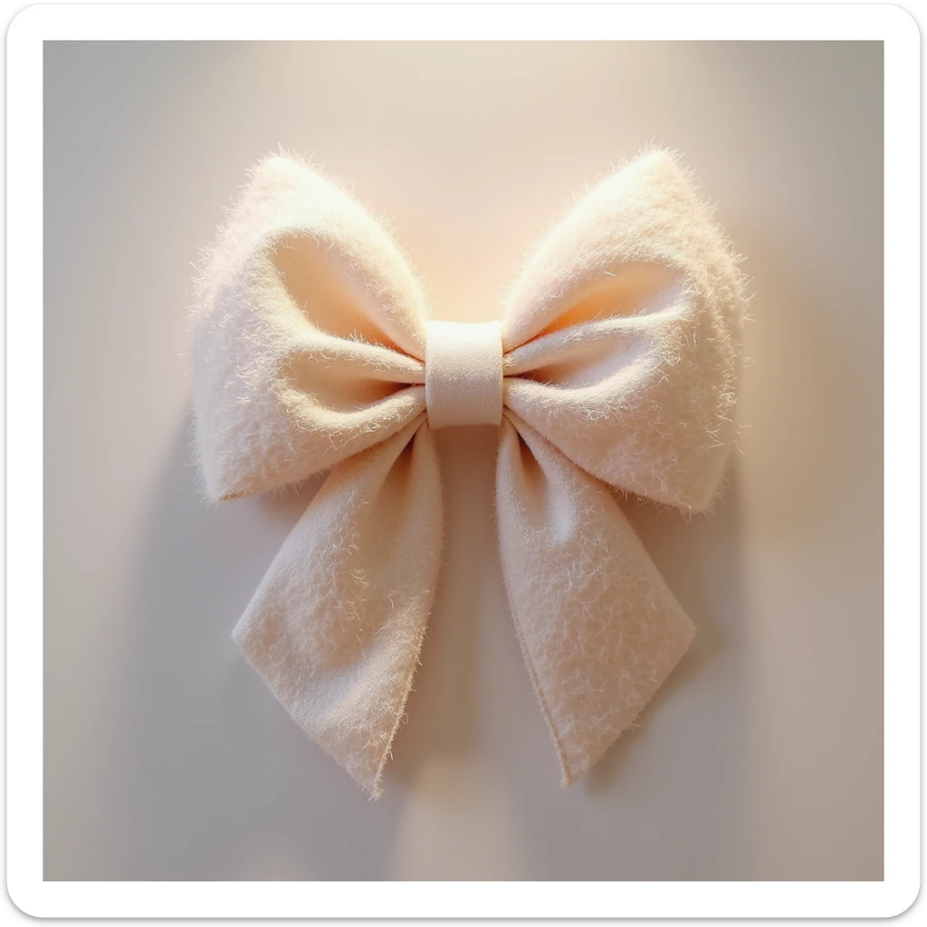 fluffy bow, realistic texture, gentle lighting sticker