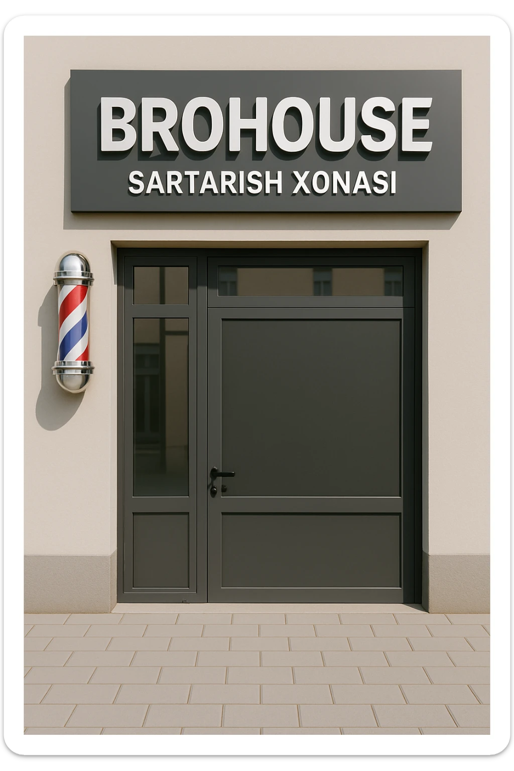 shu sartarosh xonani eshigi yopiq xolatda chizib bergin sticker