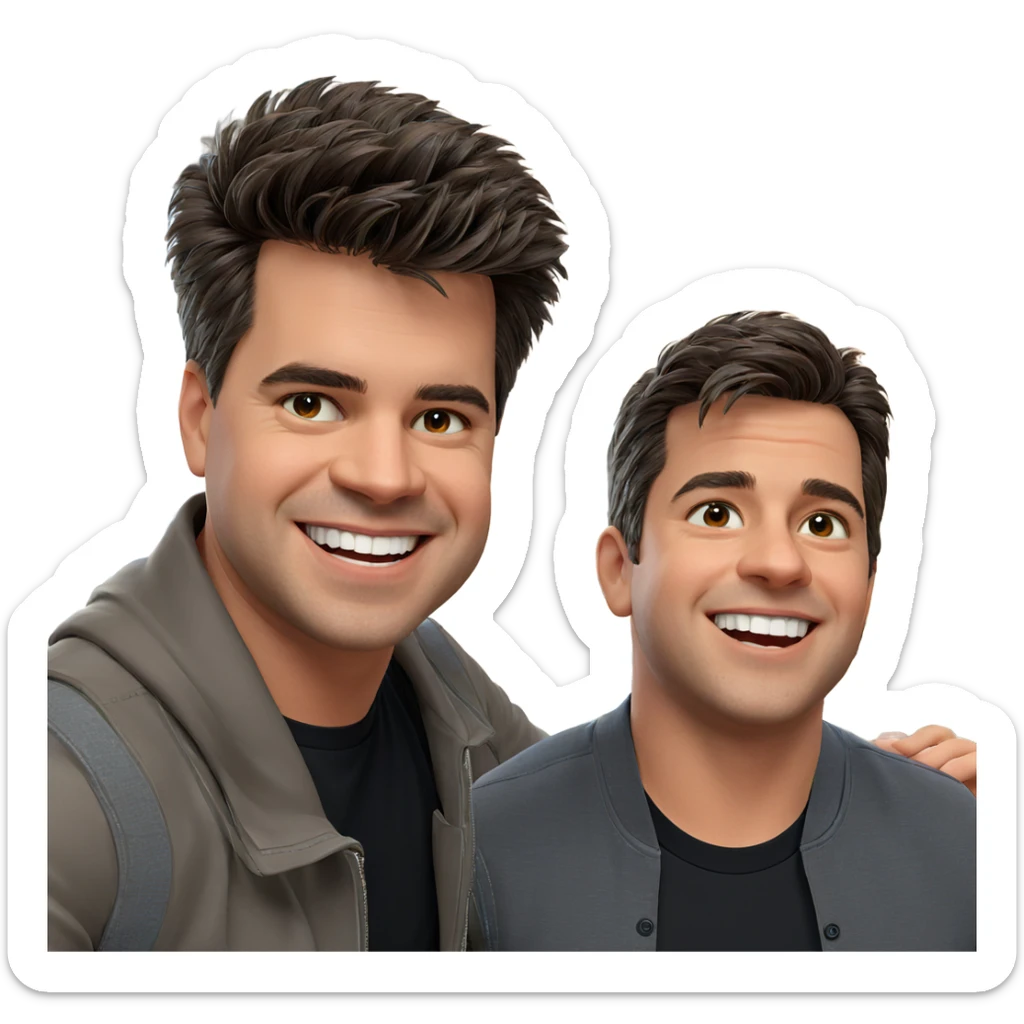 boys having fun indoors sticker