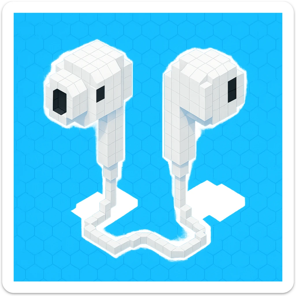 white EarPods headphones sticker